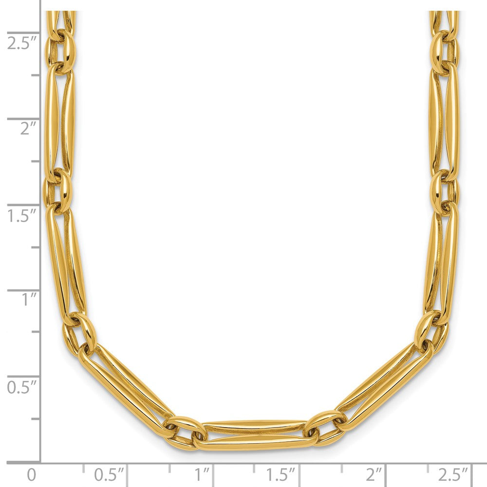 14k Polished Fancy Long Link 5mm Necklace