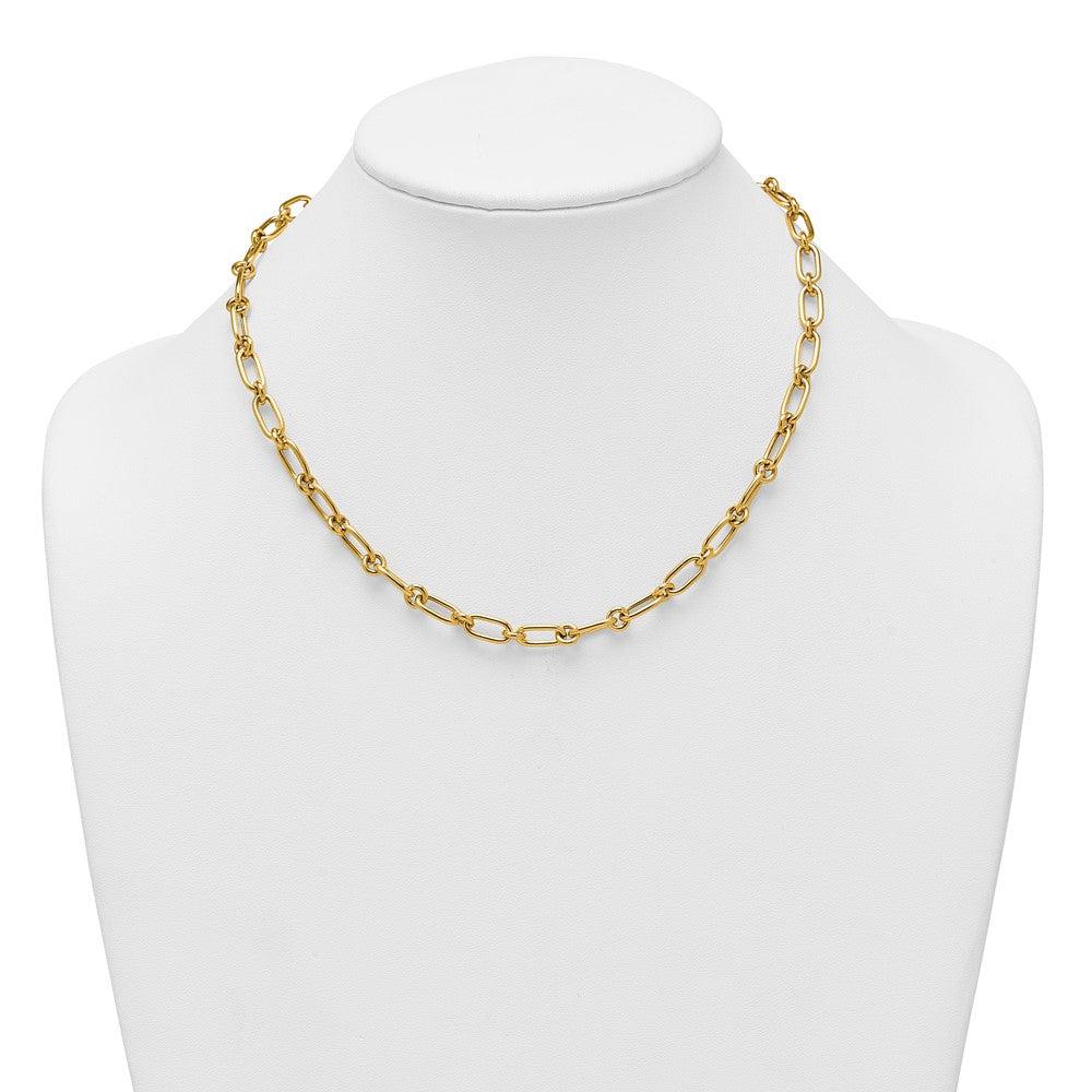 14k Polished Oval and Circle Link Bracelet