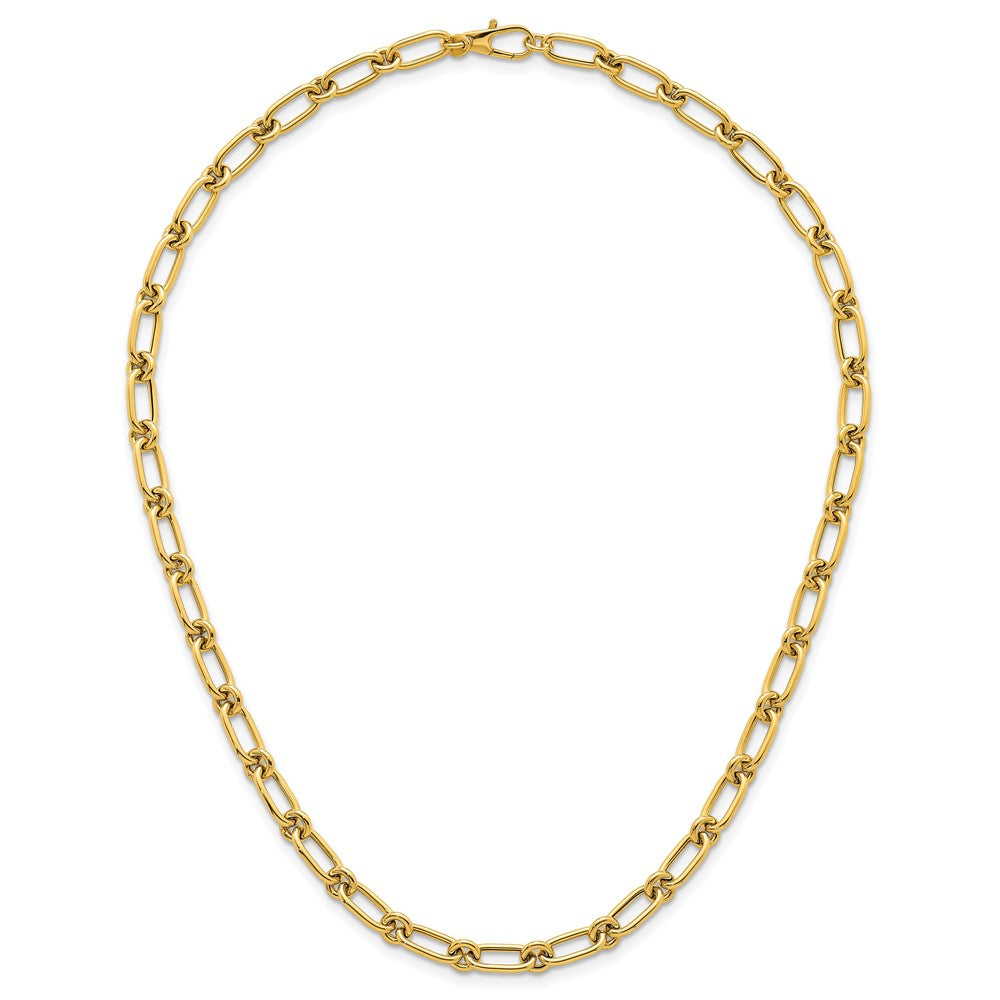 14k Polished Oval and Circle Link Bracelet