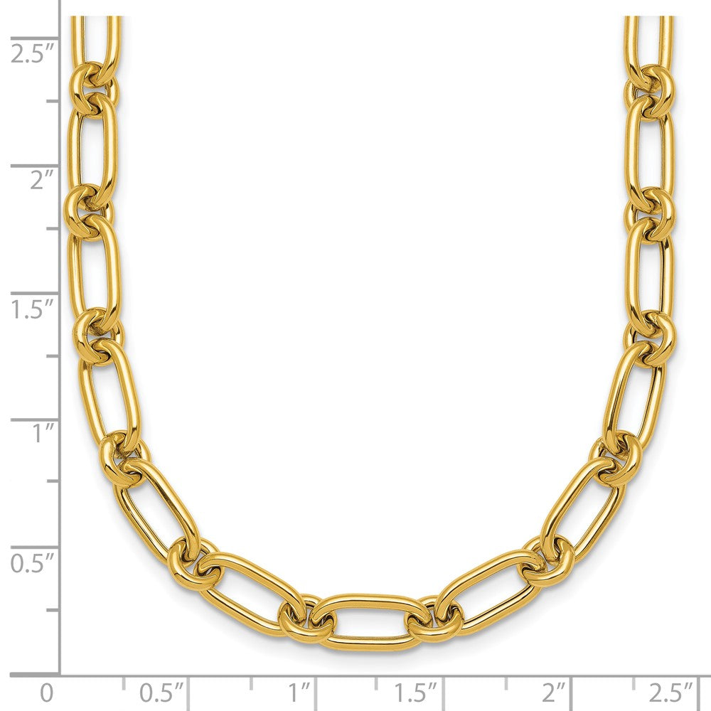14k Polished Oval and Circle Link Bracelet