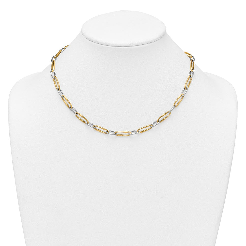 14k Two-tone Polished Link 5.75mm Necklace