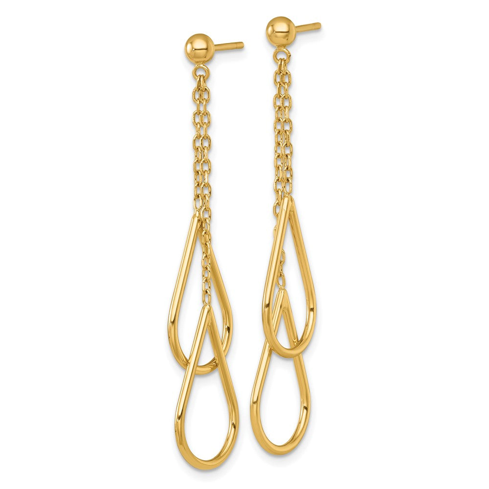 14k Polished Teardrops Dangle Earrings