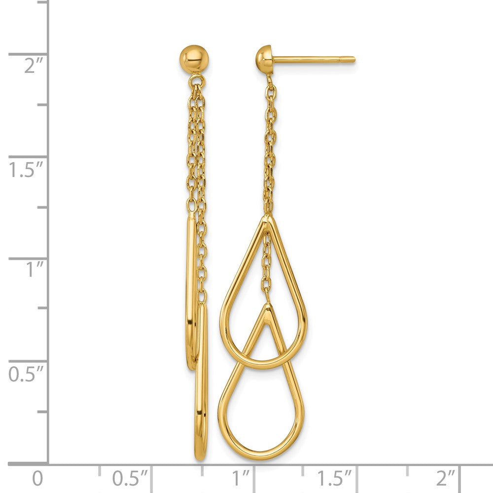 14k Polished Teardrops Dangle Earrings