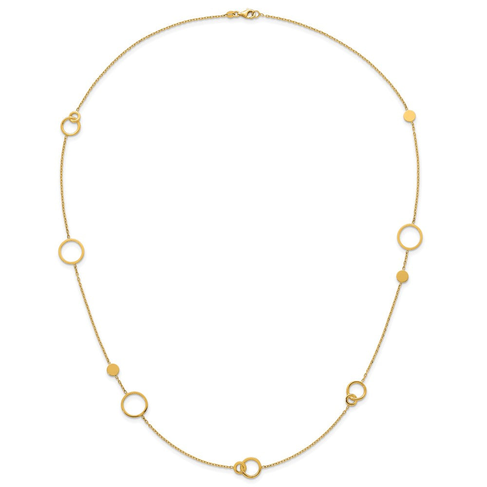 14k Polished Circle Pattern Necklace
