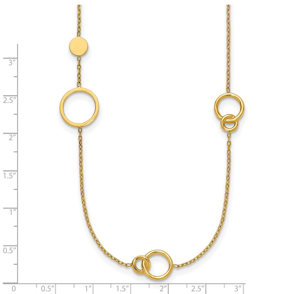 14k Polished Circle Pattern Necklace