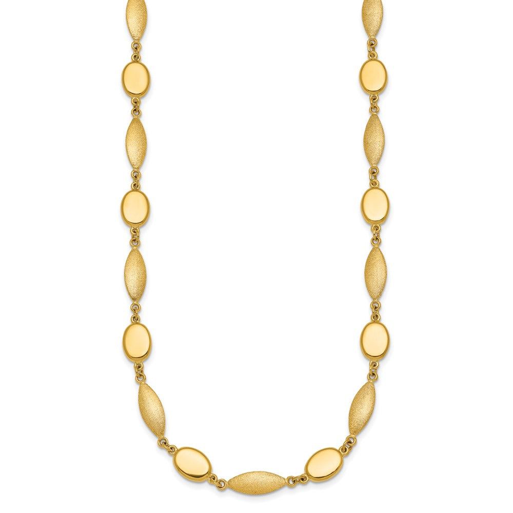14k Polished And Brushed Fancy Link 7.5mm Necklace