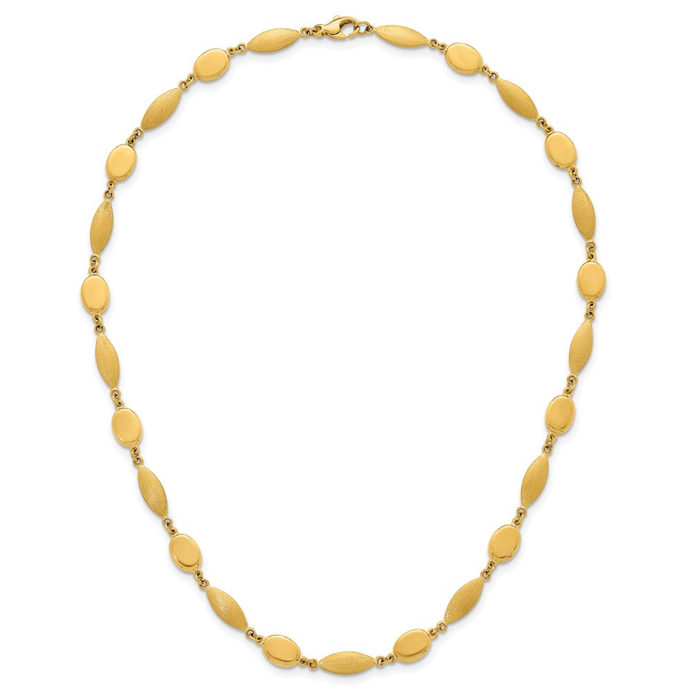 14k Polished And Brushed Fancy Link 7.5mm Necklace