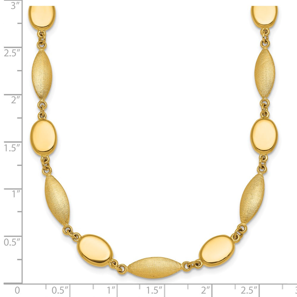 14k Polished And Brushed Fancy Link 7.5mm Necklace