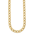 14k Polished And Textured Long Curb Bracelet