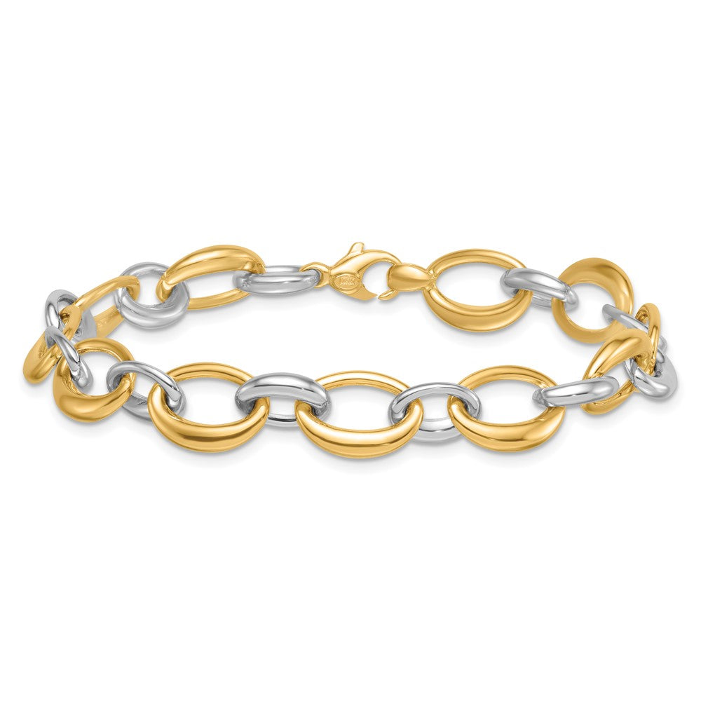14K Two-tone Polished Fancy Link Bracelet