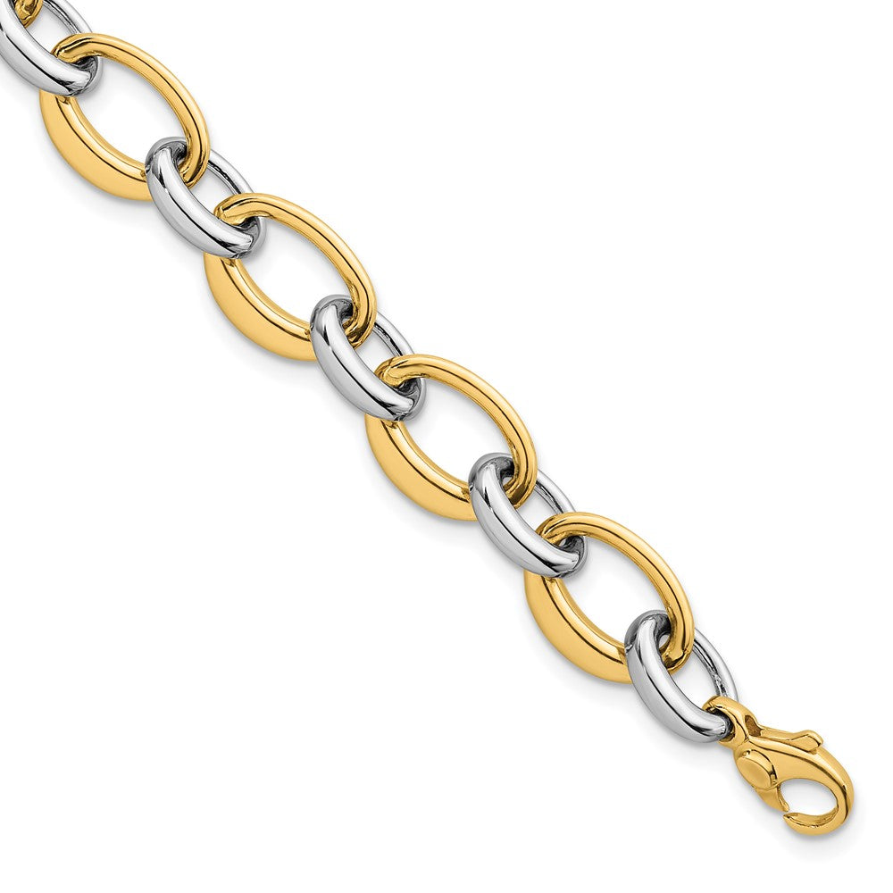 14K Two-tone Polished Fancy Link Bracelet