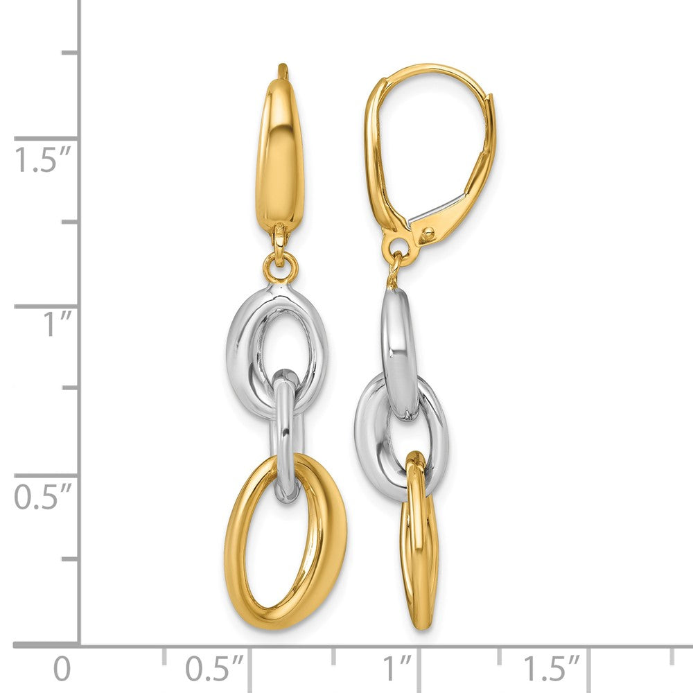 14k Two Tone Polished Fancy Link Earrings