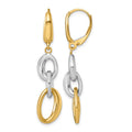 14k Two Tone Polished Fancy Link Earrings