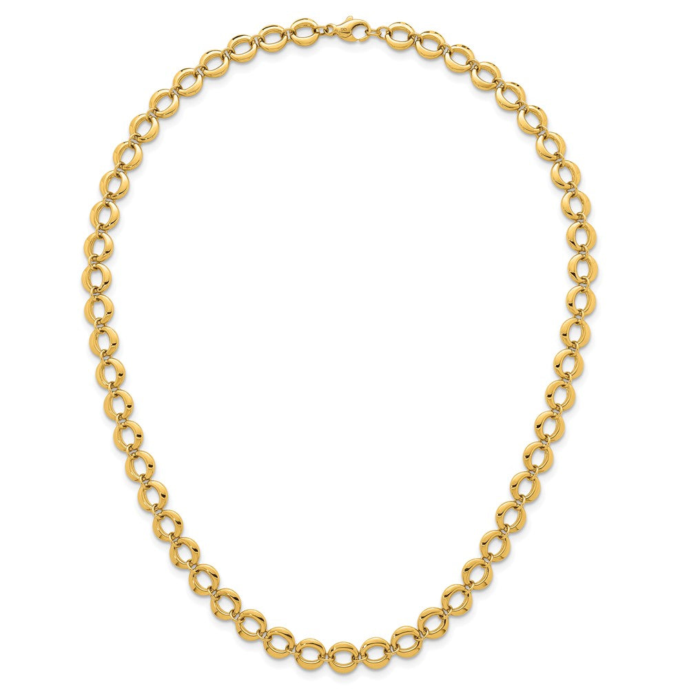 14k Polished Fancy Circle Link 8mm Necklace