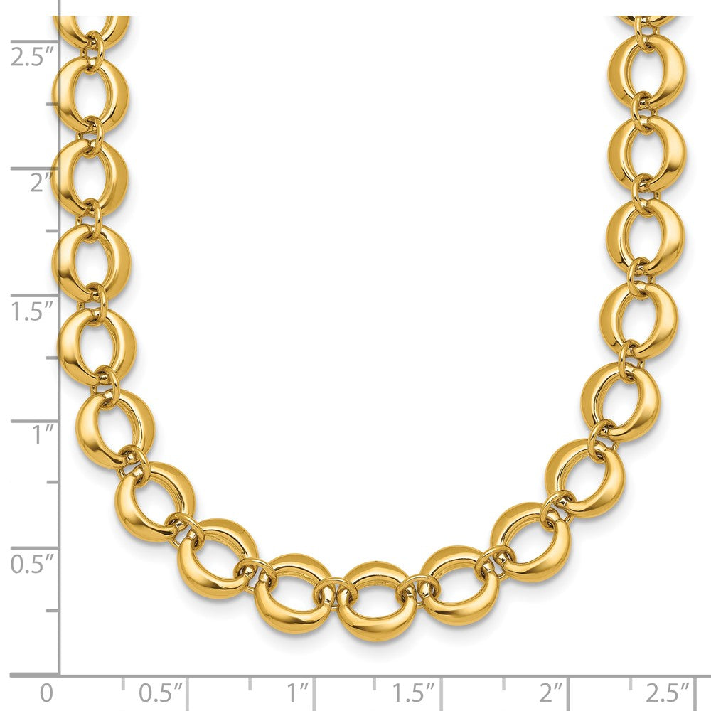 14k Polished Fancy Circle Link 8mm Necklace
