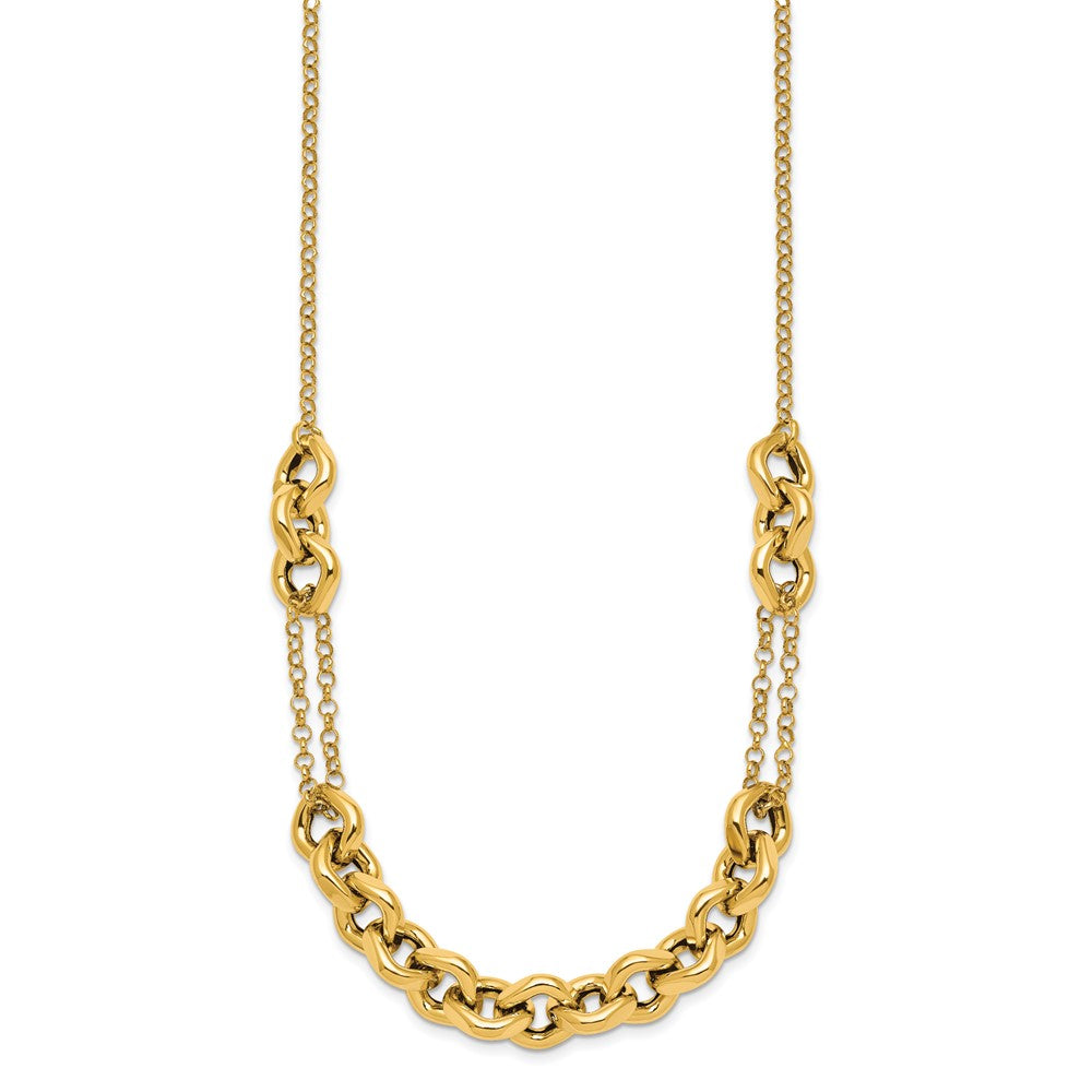 14k Polished Fancy Multi Link Chain Necklace