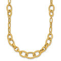 14k Polished and Textured Fancy Link Bracelet