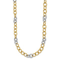14k Two-tone Polished Fancy Circle Chain 9.75mm Necklace