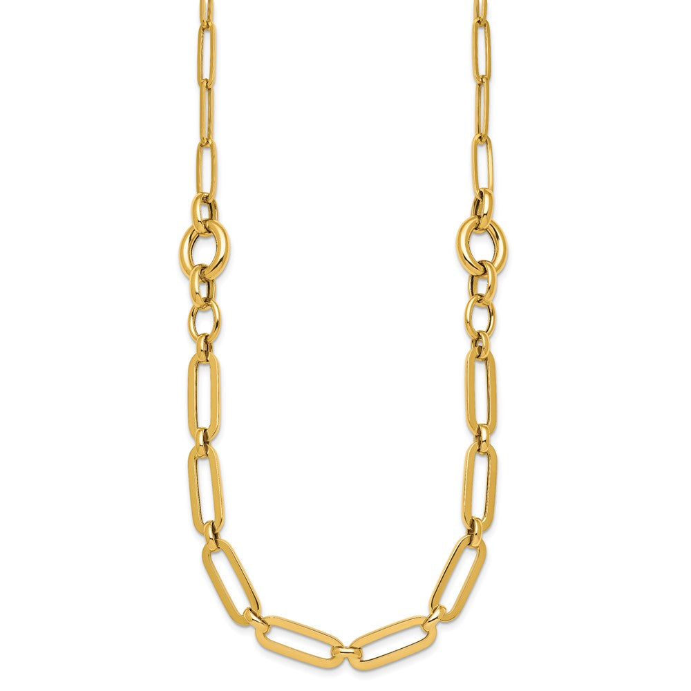 14k Polished Fancy Paperclip Link Bracelet