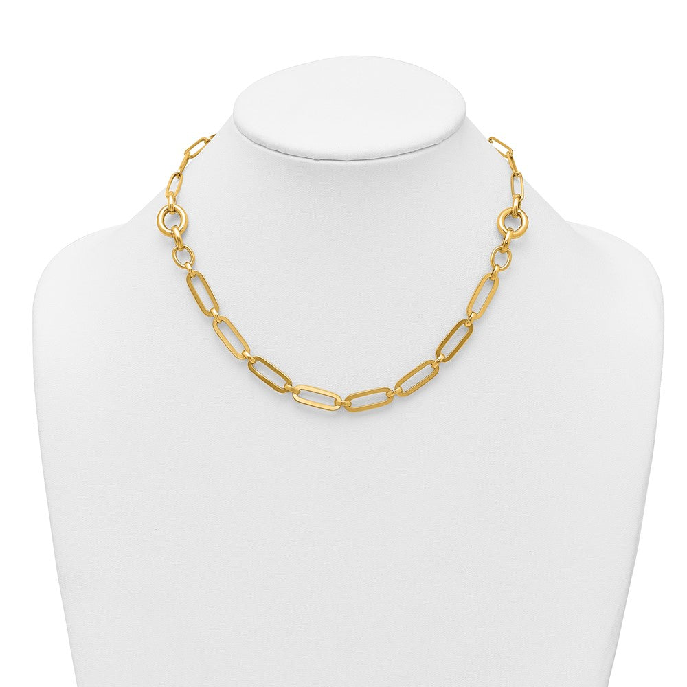 14k Polished Fancy Paperclip Link Bracelet