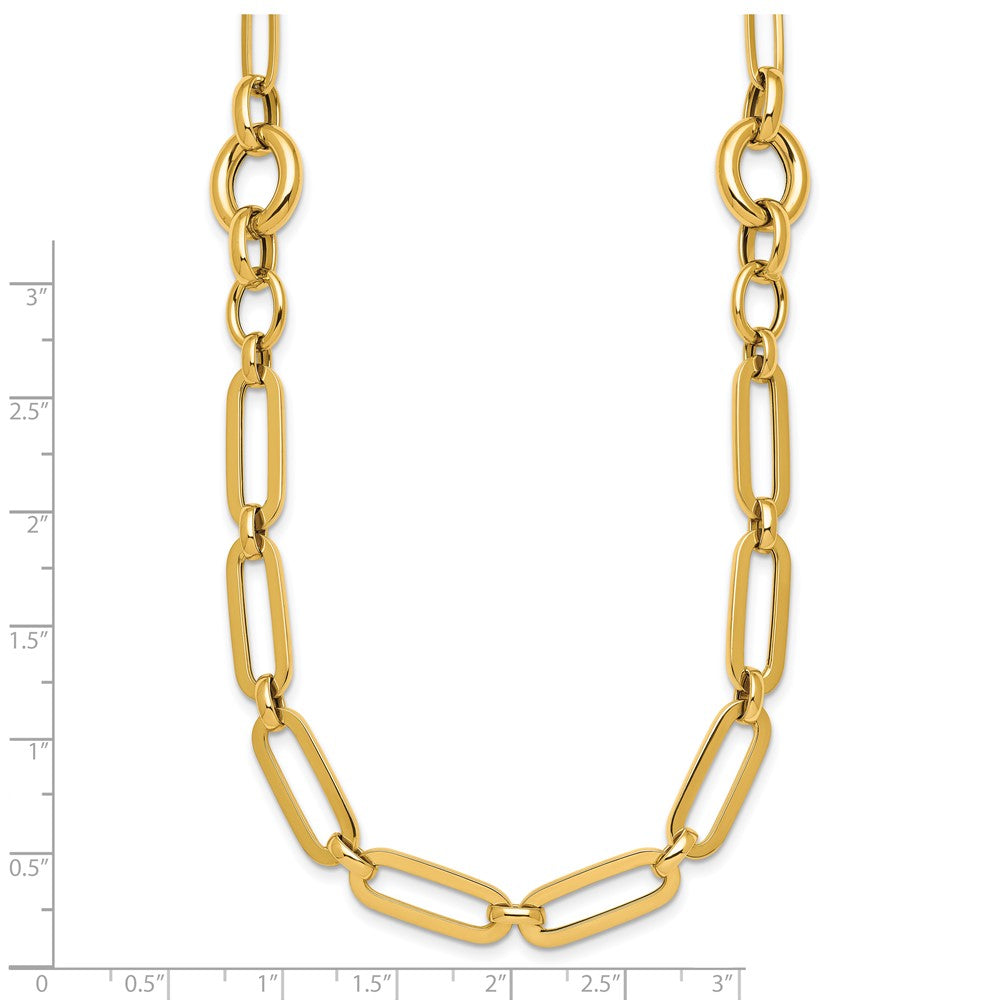 14k Polished Fancy Paperclip Link Bracelet
