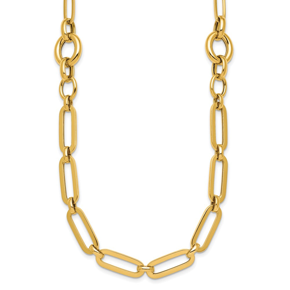14k Polished Fancy Paperclip Link Bracelet