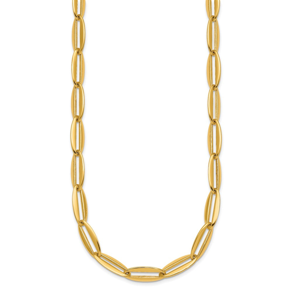 14k Polished Long Oval Link 7mm Necklace