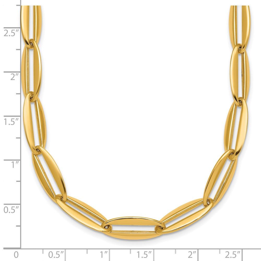 14k Polished Long Oval Link 7mm Necklace