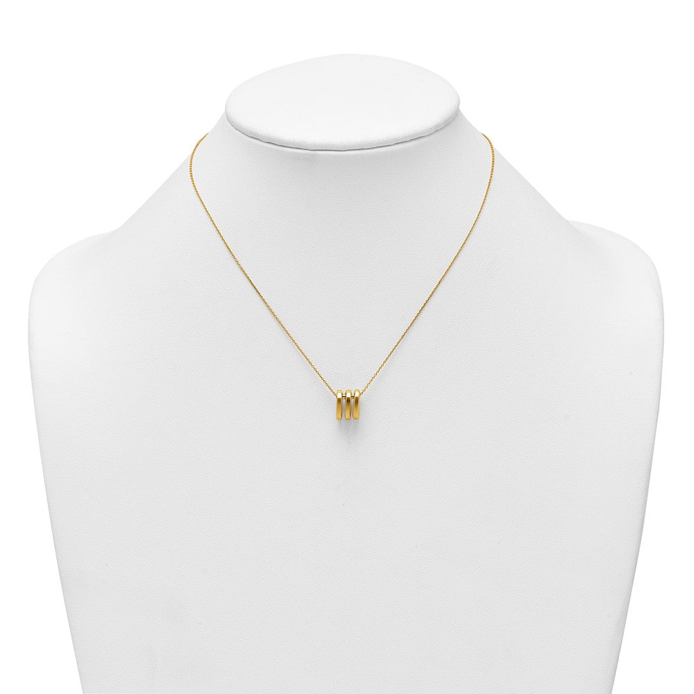 14k Polished 3 Oval Rings 16in With 2in Ext Necklace
