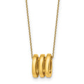 14k Polished 3 Oval Rings 16in With 2in Ext Necklace