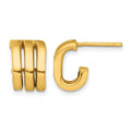 14k Polished 3 Oval Rings J-Hoop Earrings