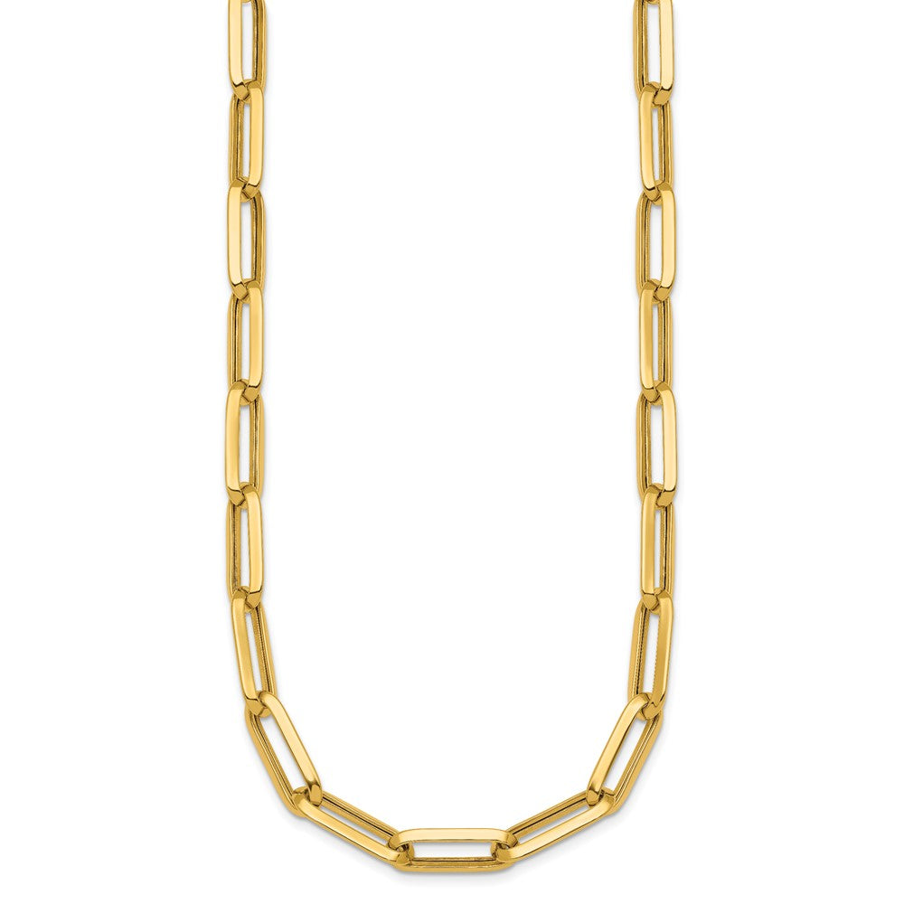 14k Polished Paperclip Link Chain 7mm Necklace
