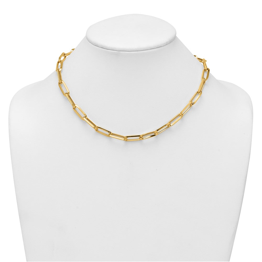 14k Polished Paperclip Link Chain 7mm Necklace
