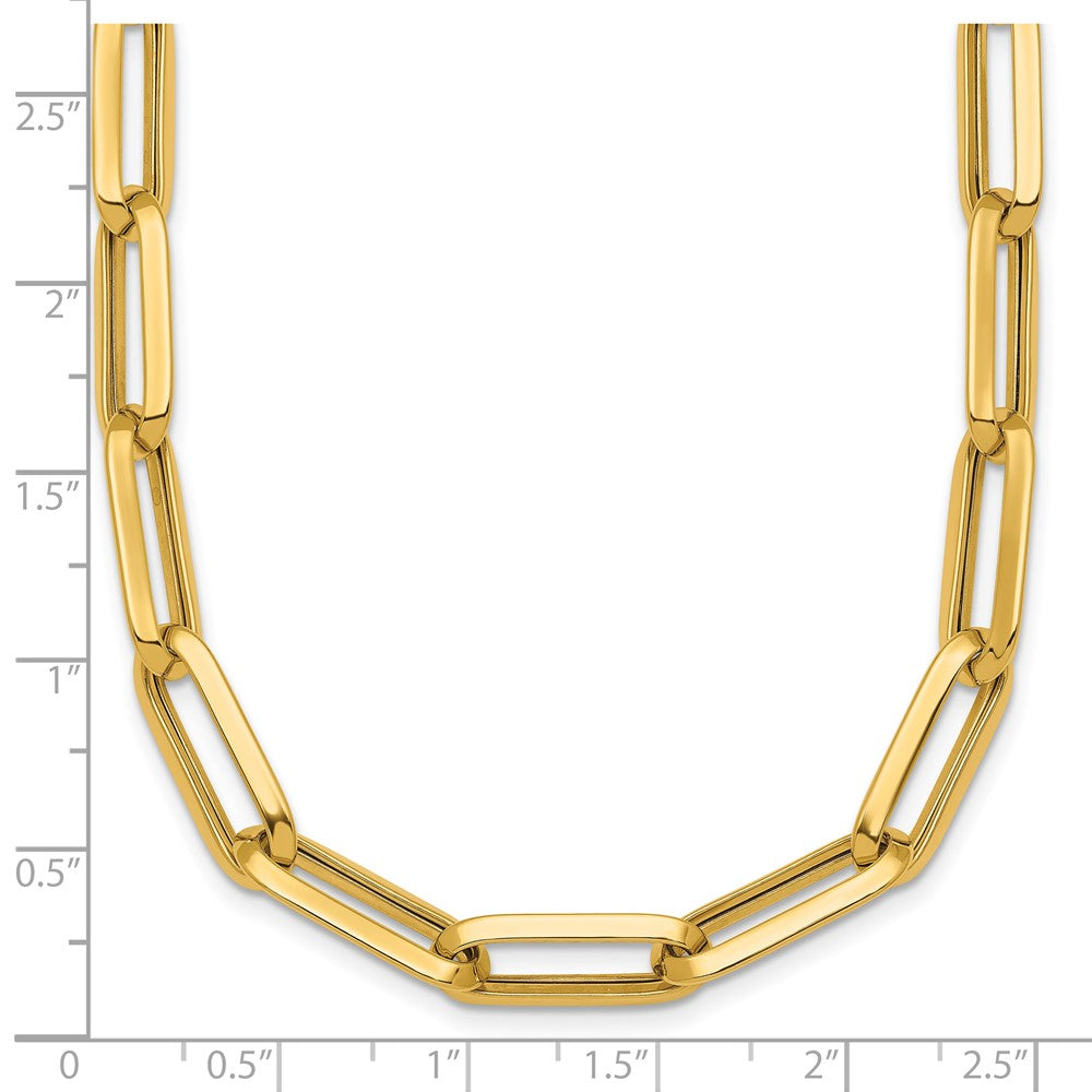 14k Polished Paperclip Link Chain 7mm Necklace