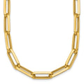 14k Polished Paperclip Link Chain 7mm Necklace