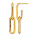 14k Polished Paperclip Link Chain 7mm Post Earrings