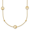 14k Polished Stars in Circle with D/C Beads 16.75in Necklace