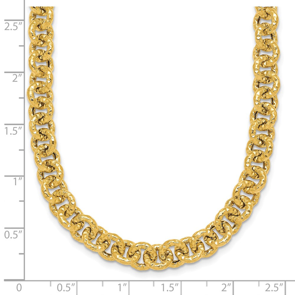 14k Polished and Textured Fancy Link Bracelet