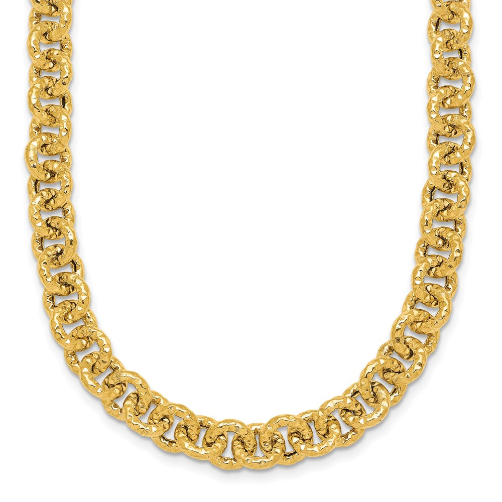 14k Polished and Textured Fancy Link Bracelet