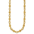 14k Polished and Textured Fancy Link Necklace