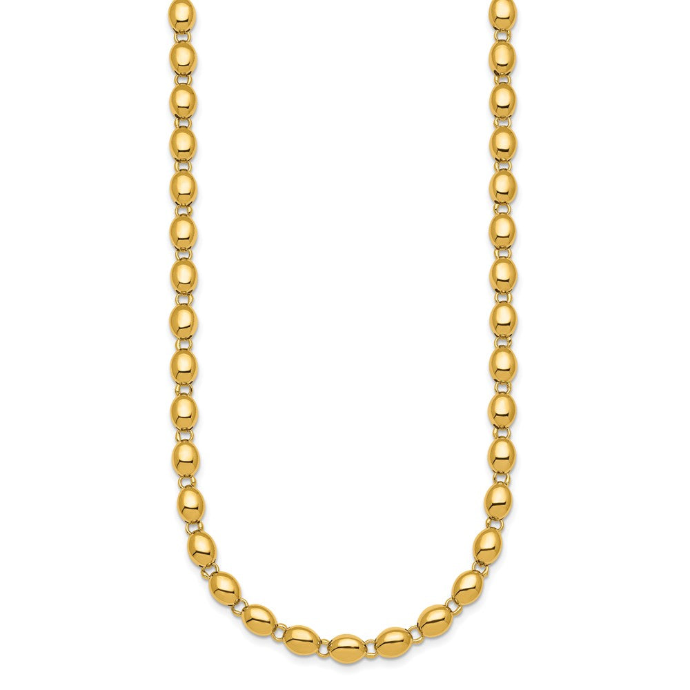 14k Polished Beaded Fancy Link 5.25mm Necklace