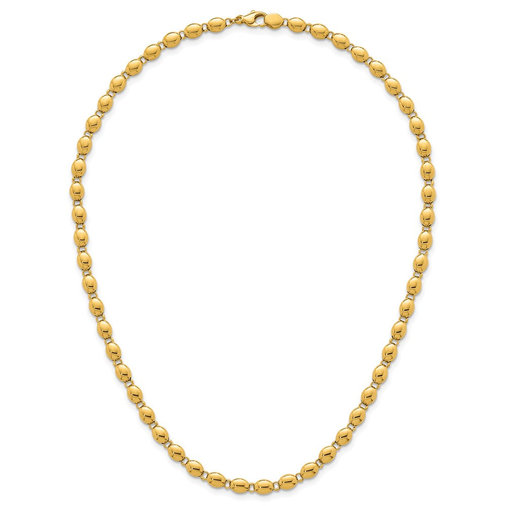 14k Polished Beaded Fancy Link 5.25mm Necklace
