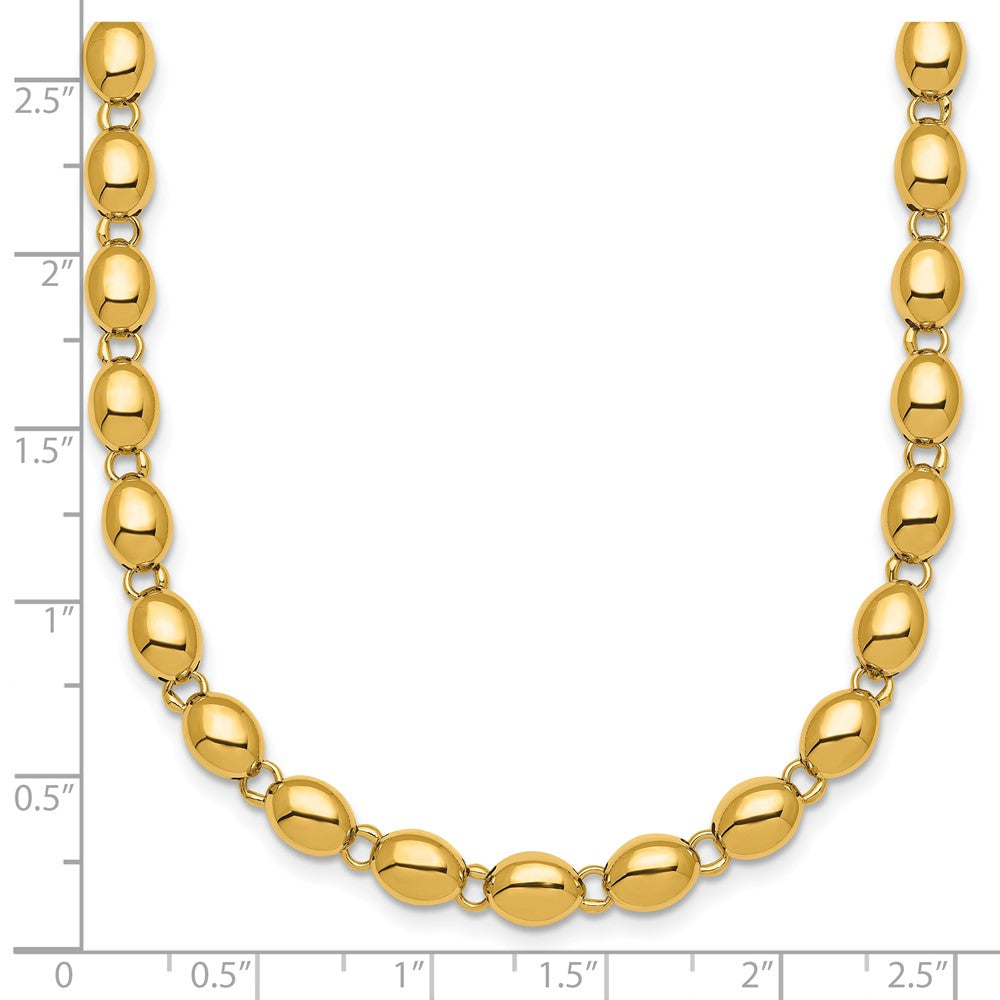 14k Polished Beaded Fancy Link 5.25mm Necklace
