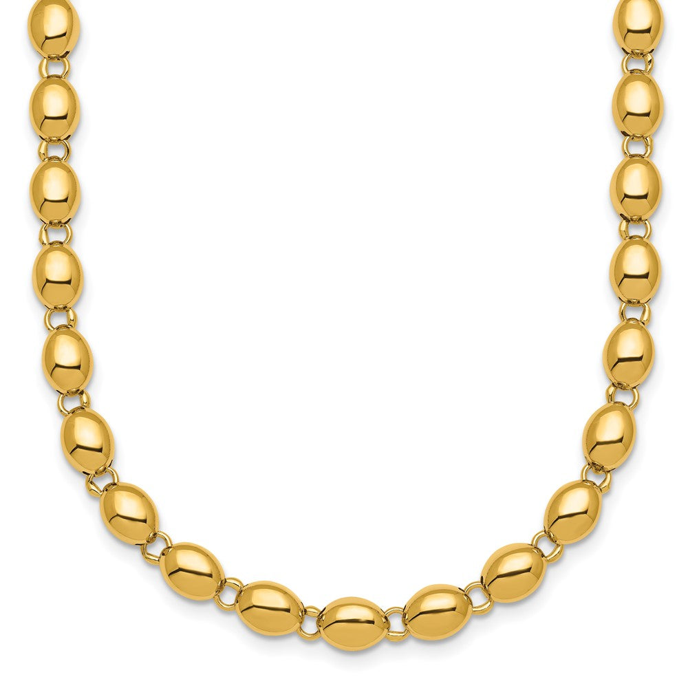 14k Polished Beaded Fancy Link 5.25mm Necklace