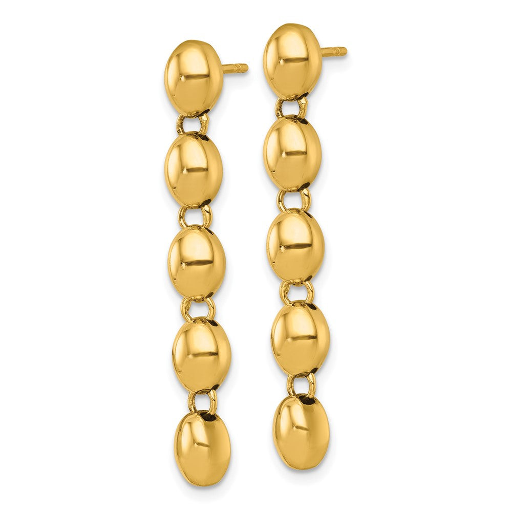 14k Polished Round Fancy Link 5.25mm Post Dangle Earrings