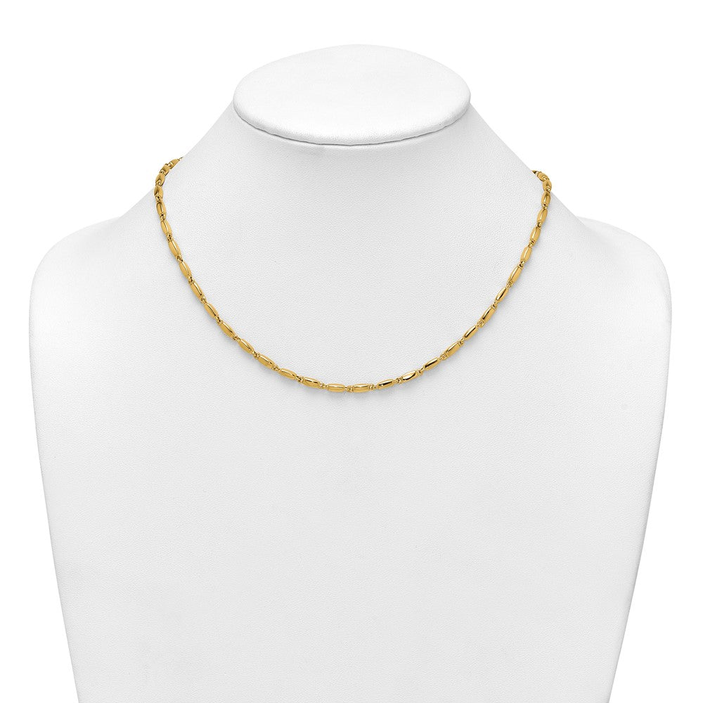 14k Polished Fancy Link 3mm Necklace