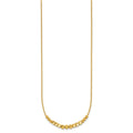 14K Polished Diamond-cut and Beaded 16in w/ 2in Ext Necklace