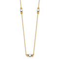 14K Two-Tone Polished Diamond-cut Bead Fancy w/2in ext. Necklace