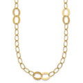 14k Polished and Diamond-cut Fancy Open Link 16.75in Necklace