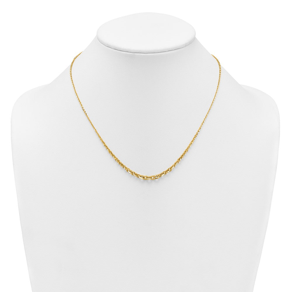 14k Polished Fancy Graduated 18 inch Link Necklace